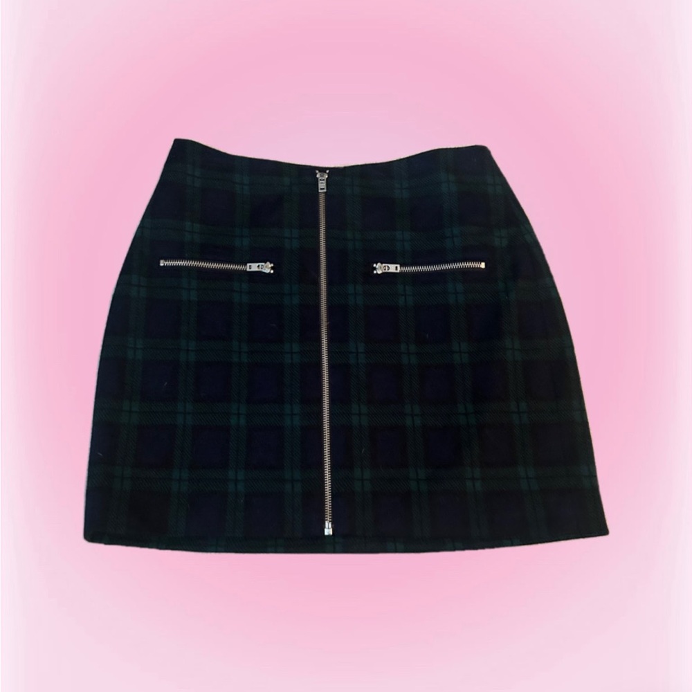 Plaid Zippered Women's Skirt